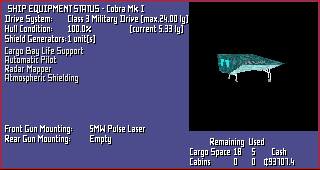 Ship's Equipment Status
